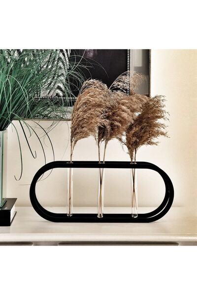 thorqtech Διακοσμητικό Μεταλλικό Vintage Βάζο Οβάλ με 3 θήκες 16 εκ. X 40 εκ.