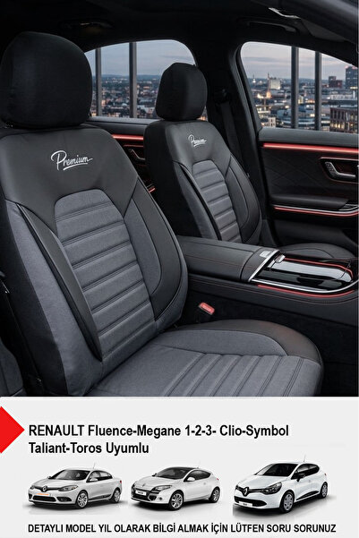 GM-DESIGN Premium Series Luxury Linen Car Seat Cover (Renault Fluence-Megan 1...