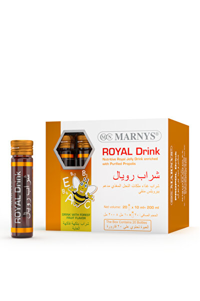 Marnys مشروب ملكي - غذاء ملكات النحل، بروبوليس، وفيتامينات متعددة - 20 زجاجة ...