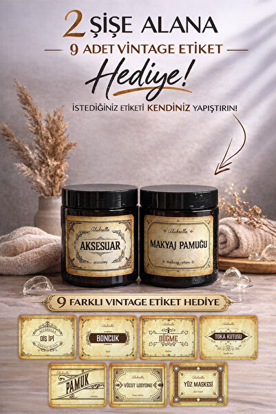 Alubrella Plastic Jar Set and Cosmetic-Themed Labels