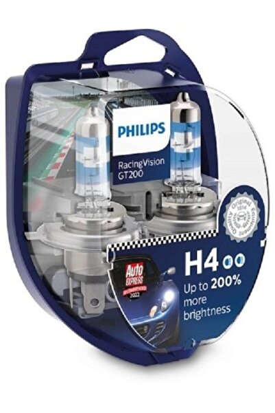 Philips Set de 2 becuri auto Philips H4 Racing Vision GT200 +200% 12V 55W