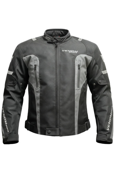 VENOM Air Racing Motosiklet Montu 4 Mevsim Motorcu Touring Mont Siyah-Gri