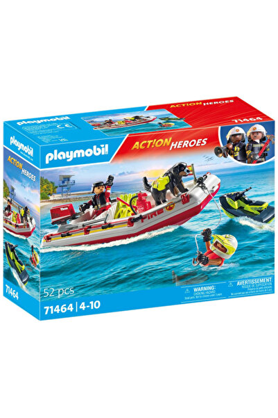 Playmobil Barcă de pompieri cu scuter acvatic (71464)