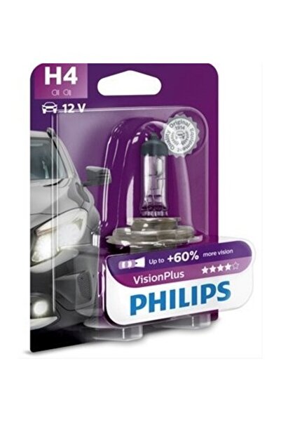 Philips Bec auto Philips H4 Vision Plus, +60%, 12V, 55W,