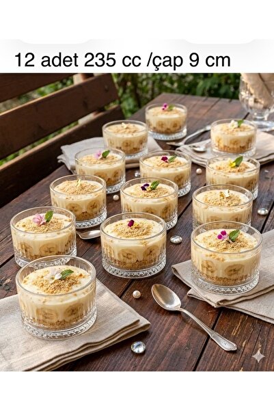 Nadir Züccaciye 12 Adet Elysia Model Cam Çerezlik Kase Tatlılık Magnolya Cam ...