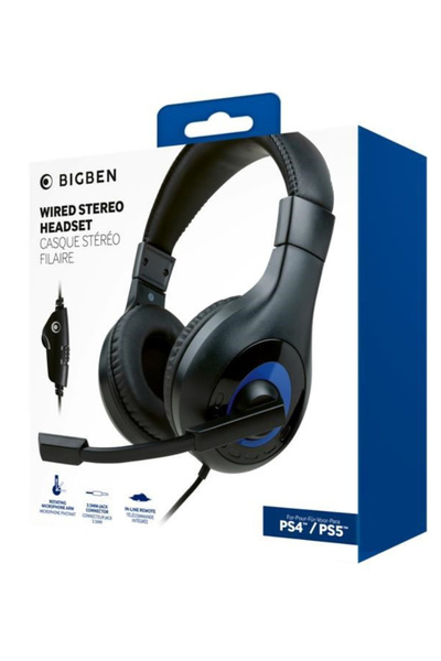 Nacon Casti cu fir Stereo Gaming BigBen V1 Negru Pentru PS4/PS5