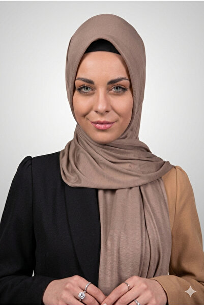 Şalcenneti.com Șal practic din bumbac pieptănat – Culoare nurcă, cu burete la...