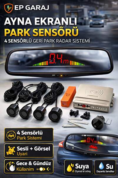 EP GARAJ OTOMOTİV BÜTÜN ARAÇLARA UYUMLU Asistant Parking Sensor – 4’lü Park S...