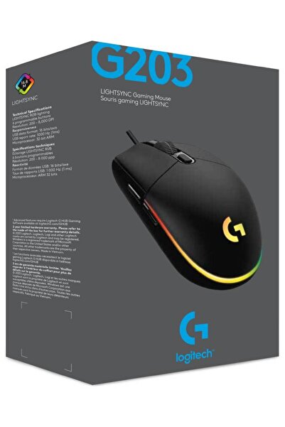 logitech Mouse G203 LightSync Negru