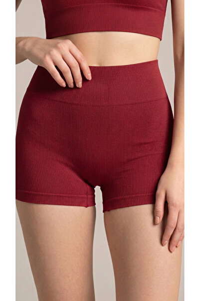 Formeasy talie înaltă material reiat fără cusături Pantaloni scurti sport fle...