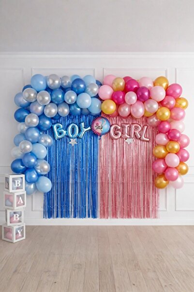 Patladı Gitti Cinsiyet Belirleme Parti Seti; Baby Kutu,Fon Perde, Folyo Balon...