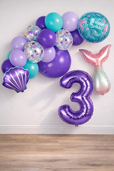 Patladı Gitti 3 Year Old Mermaid Themed Birthday Party Celebration Set Concept 1