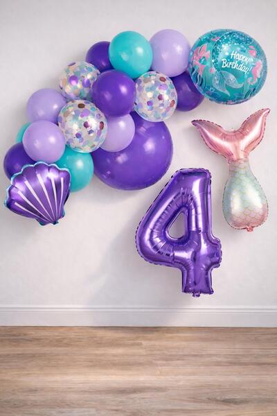 Patladı Gitti 4 Year Old Mermaid Themed Birthday Party Celebration Set Concept 1