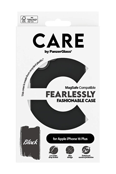 Panzer Glass Carcasă CARE by PanzerGlass MagSafe neagră pentru iPhone 16 Plus