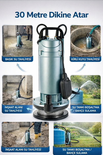 OPTIVEX Qdx1,5-32-0,75 Fa Su Pompası Dalgıç Pompa 1hp 30 Metre Yukarı Basma