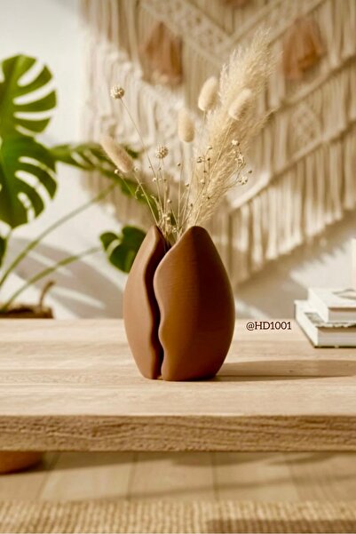 HD1001 Kahve Çekirdeği Vazo Bohem Modern Ev Dekoratif Şık Obje Kaliteli Şık D...