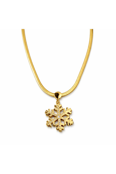 luxury steel gold renk İtalyan zincirli kar tanesi Çelik kolye