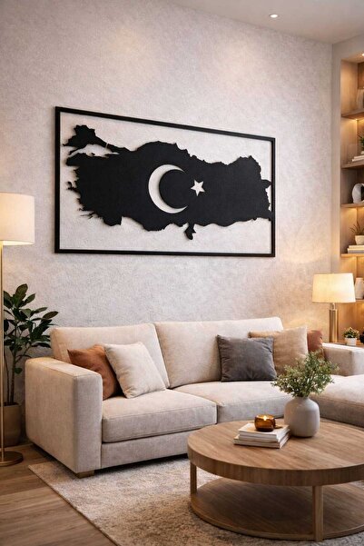 LAZORİAE Türkiye haritası şeklinde ahşap tablo
