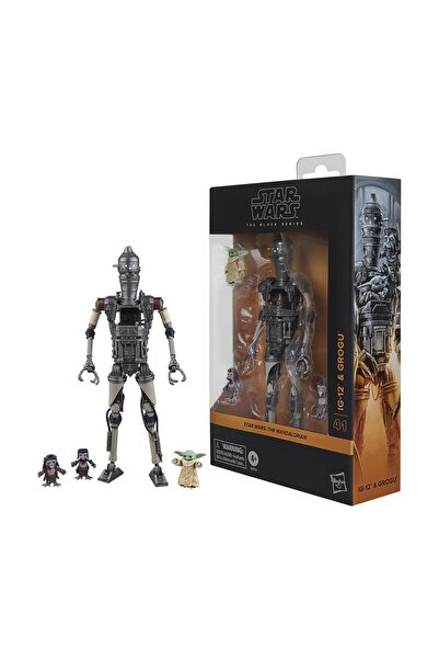 Hasbro Star Wars Mandalorianul Seria Neagră IG-12 și Grogu Deluxe Phigoura Dr...