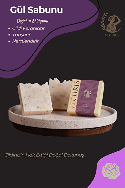 VECURIS Gül Sabunu | Saf Bitkisel Yağlar İle Yatıştırıcı & Aydınlatıcı Romant...