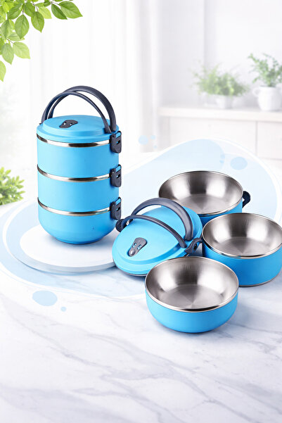 BERMİRA Home Collection Freshbox 3 Katlı Sızdırmaz Yemek Termosu Sefer Tası