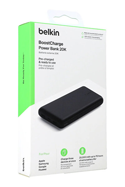 Belkin Baterie externă 20k USB-A și C 15W Negru