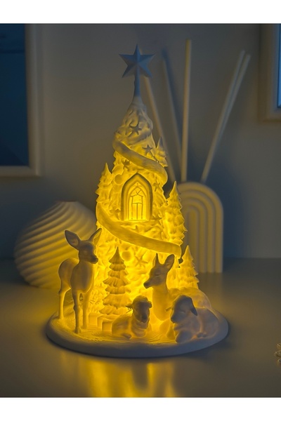 MR BADO WORKSHOP LED Noel Köyü Gece Lambası – Dekoratif Masa Lambası