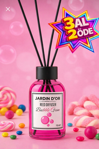 JARDIN D'OR Bubble Gum Reed Dıffuser Sakız Çubuklu Oda Kokusu 110 Ml 86815293...