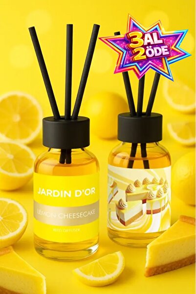 JARDIN D'OR LEMON CHEESCAKE REED DIFFUSER 50 ML / LİMON CHEESCAKE ÇUBUKLU ODA...