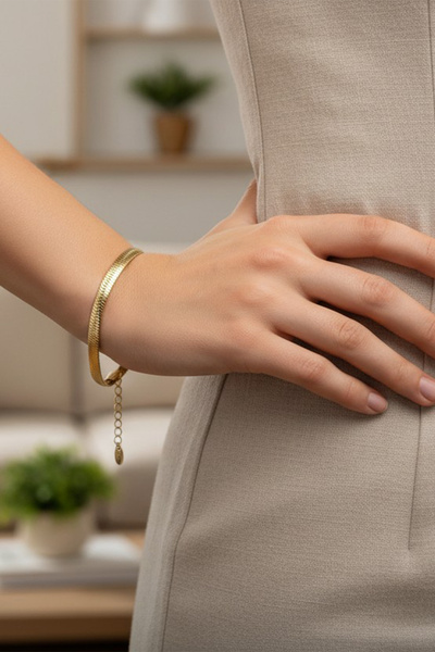XUPING JEWELRY Stil Incisi/s.steel 14 Ayar Altın Kaplama, Italyan Model Bileklik