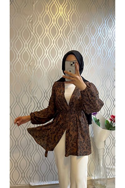 DİLEKBUTİK كيمونو صيفي بني