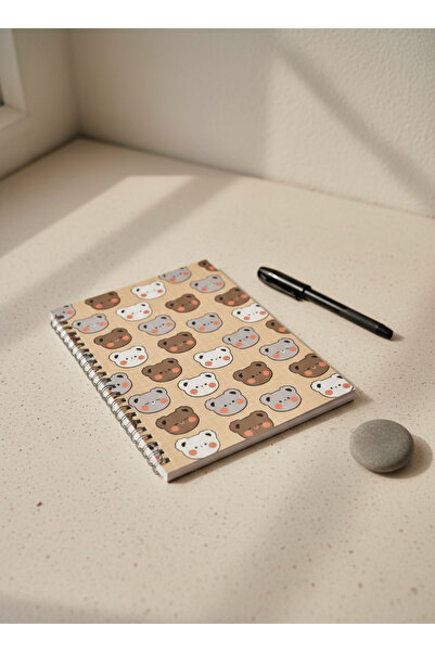 Ez&Tu Stıcker Sevimli Ayıcık Desenli Defter – 60 Yaprak / 120 Sayfa – Çizgisi...