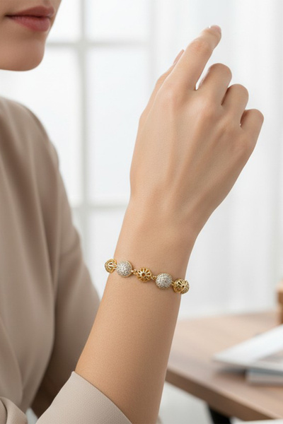 XUPING JEWELRY Stil Incisi/Xupıng Jewelry 14 Ayar Altın Kaplama Top Üç Taşlı ...
