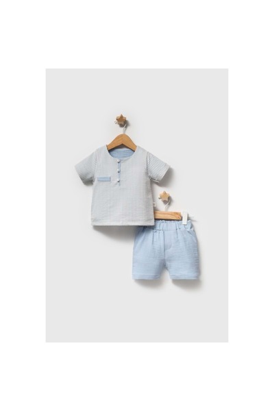 Tongs Baby طقم احتفالي للرجال من 6-24 شهرًا مكون من قطعتين باللون الأزرق