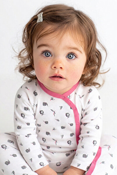 Kidyra %100 Pamuklu Kruvaze Yaka Çıtçıtlı Bebek Tulumu