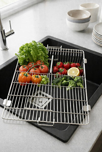 Dersel Dekor Paslanmaz Evye Bulaşık Kurutmalık Tabak Bardak Lavabo İçi Mutfak...