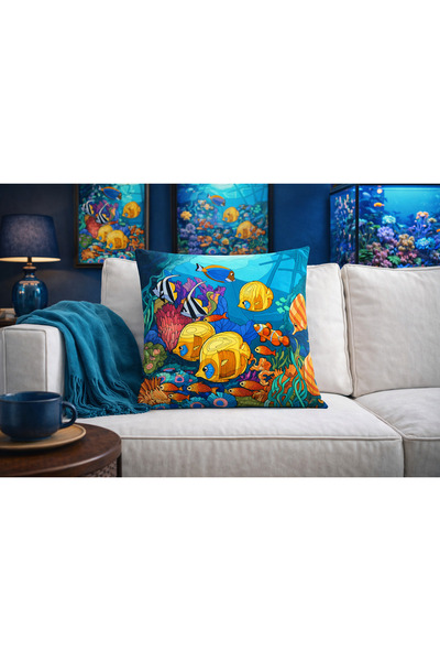 ALAMODECOR Okean More Podmorske Ribe Navlaka za jastuk