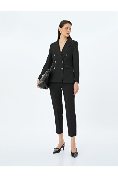 Koton Pantaloni slim din țesătură cu buzunare cu talie înaltă