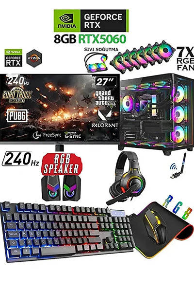 Dmc N323 Windows 11 / Ryzen 7 5700 / 32GB /1TB M.2/ RTX5060 /27"240Hz / Sıvı ...