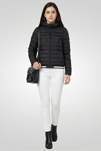 Lacoste جاكيت نسائي مبطن، لون كحلي داكن