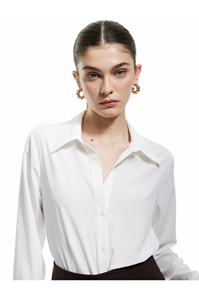 Koton Cămașă clasică din satin cu mânecă lungă