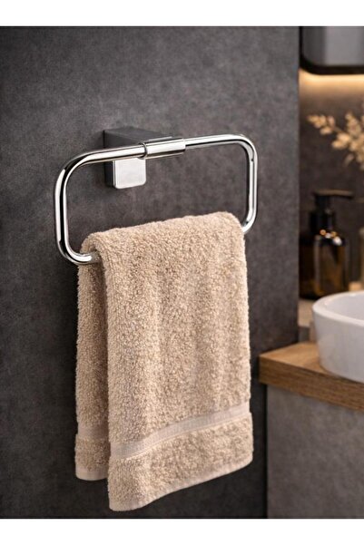 Nil Banyo Flora Krom Yuvarlak Havluluk