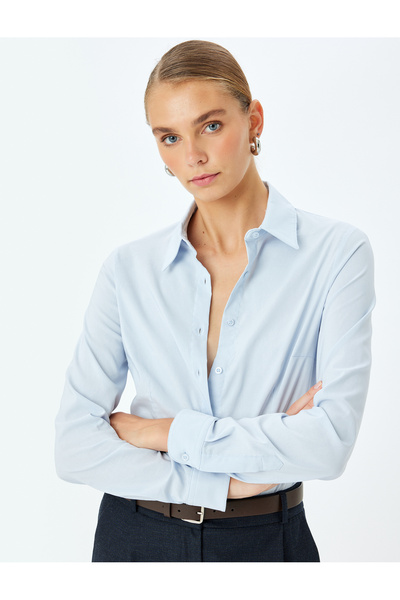 Koton Klasická košeľa Slim Fit s dlhým rukávom