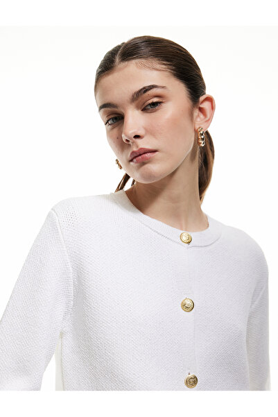 Koton Πλεκτή ζακέτα με μακρυμάνικο κουμπιά με τσέπες