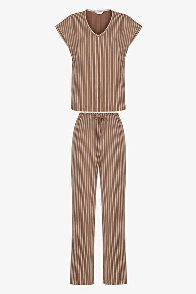 Penti Light Brown Hera Pants Pajama Set