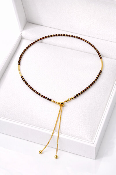 Agatella Tasarım Garnet Stone Gold Detailed Handmade Necklace – Special Desig...