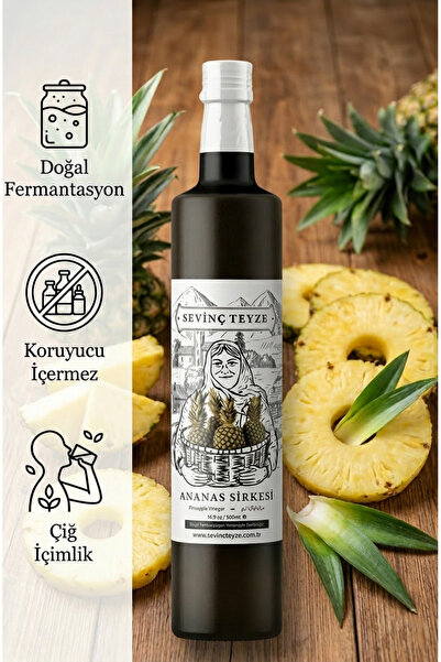 Organik Teyze Sevinç Teyze Doğal Fermantasyon Ananas Sirkesi, Pineapple Vineg...