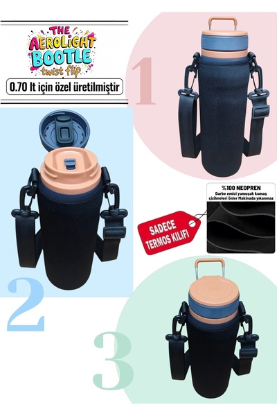 MELA The aerolight twinst Flip 0.70 lt Neopren Termos Kılıfı Ve Omuz Askısı