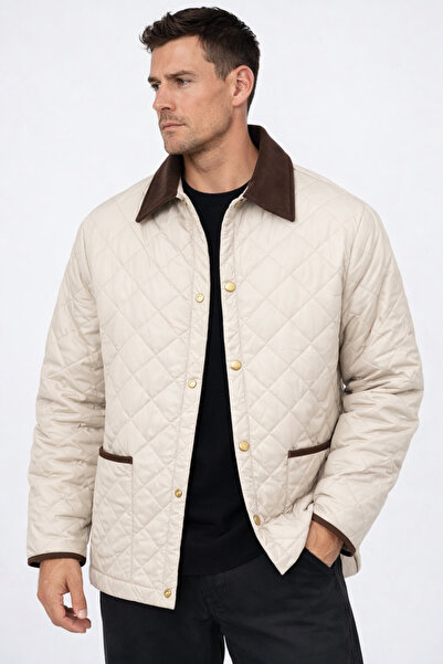 İLKCET MODA سترة رجالية بتفاصيل ياقة مزخرفة بنقشة البقلاوة