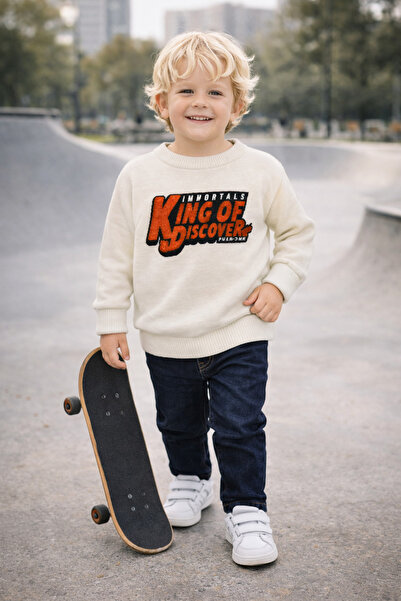 NANİCA Kemik Boy's Letter Printed Sweatshirt 6-16 Years Old